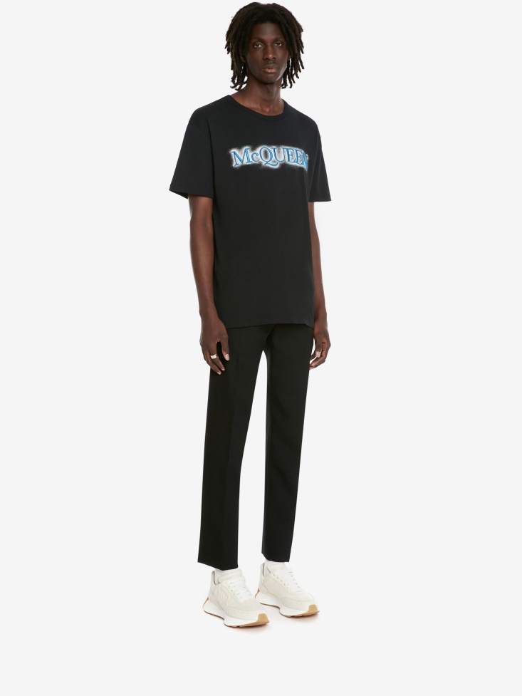 Black/Multicolour Men's in Spray Logo T-Shirt Fashion Alexander McQueen