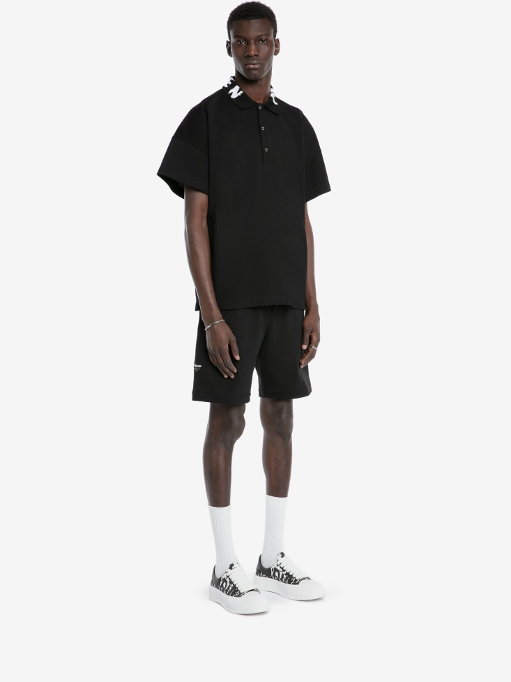 Fashion Alexander McQueen Black Men's Logo Polo