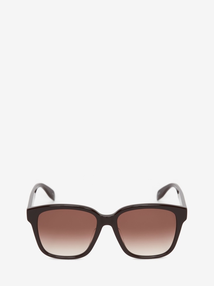 Fashion Alexander McQueen Women's in Graffiti Square Sunglasses Burgundy