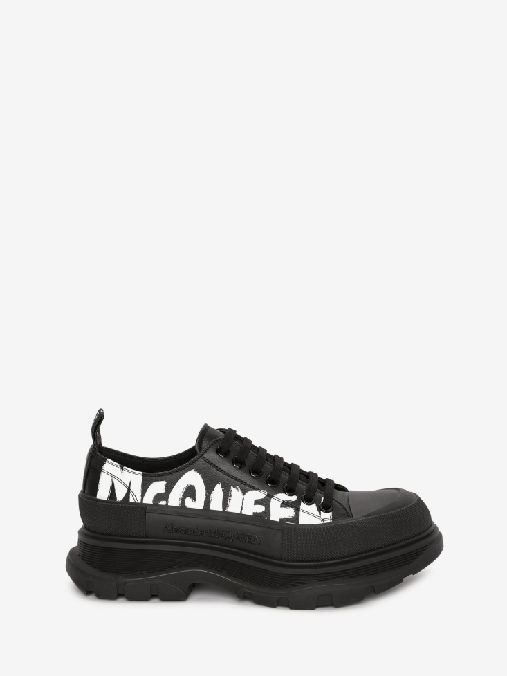Men's Tread Slick Lace Up Black/White Fashion Alexander McQueen