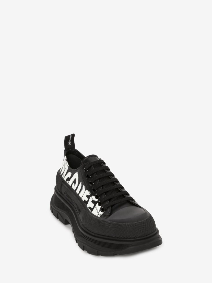 Men's Tread Slick Lace Up Black/White Fashion Alexander McQueen