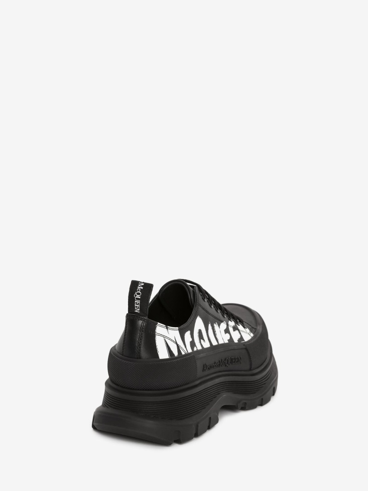 Men's Tread Slick Lace Up Black/White Fashion Alexander McQueen