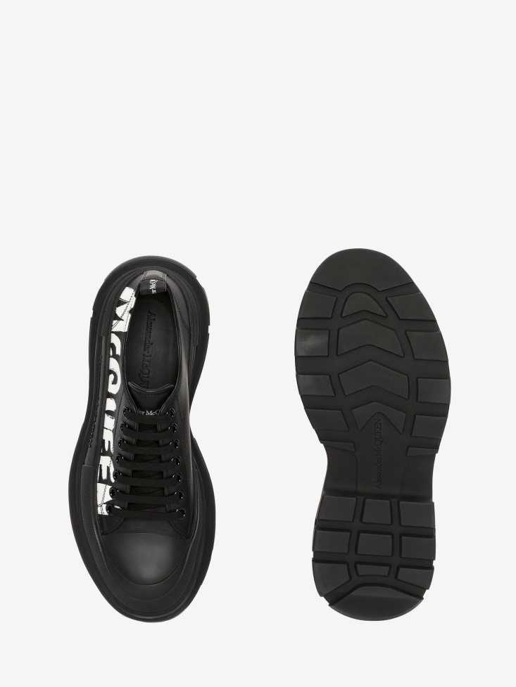 Men's Tread Slick Lace Up Black/White Fashion Alexander McQueen