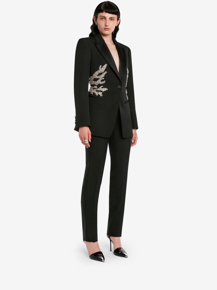 Women's Tailored Cigarette Trousers Fashion Alexander McQueen Black