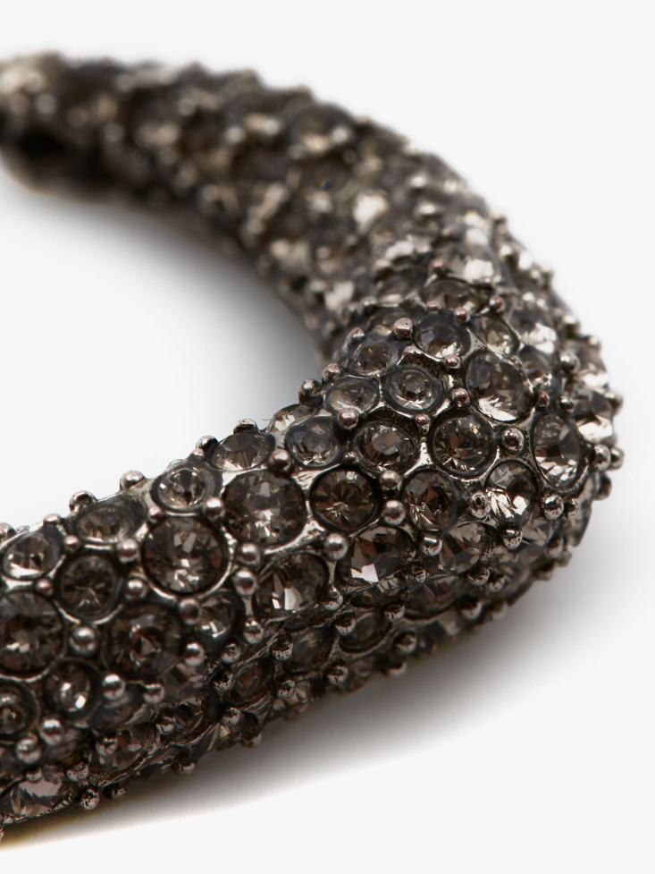 Fashion Alexander McQueen Antique Silver Women's Molten Pave Earrings