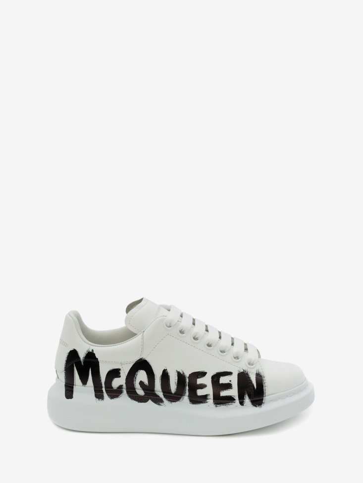 Fashion Alexander McQueen Women's in Graffiti Oversized Sneaker White/Black