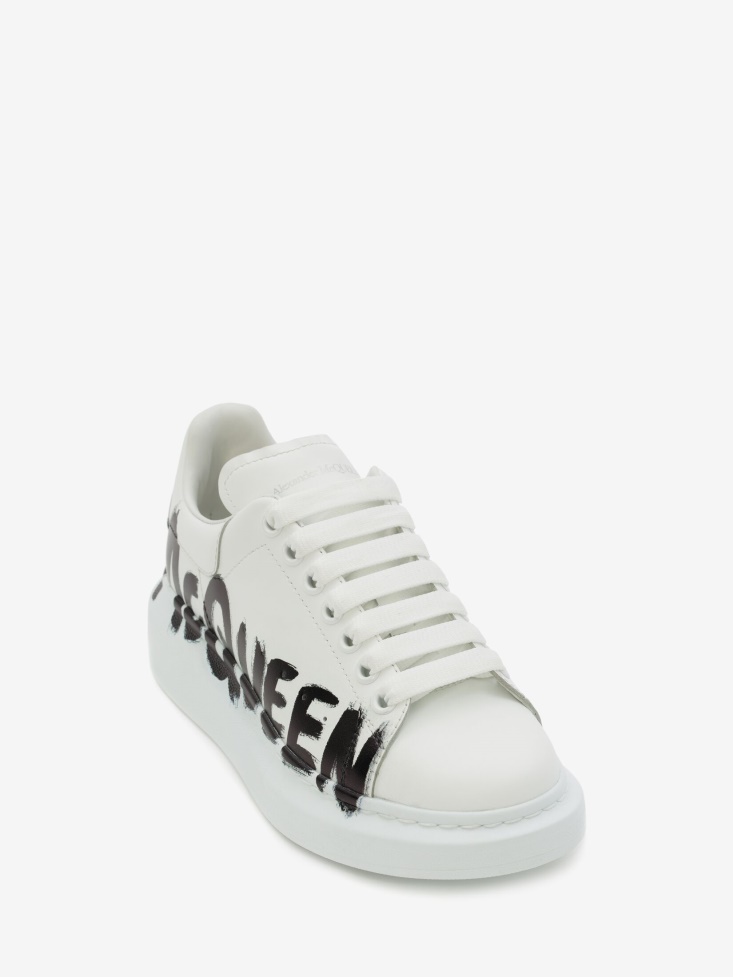 Fashion Alexander McQueen Women's in Graffiti Oversized Sneaker White/Black