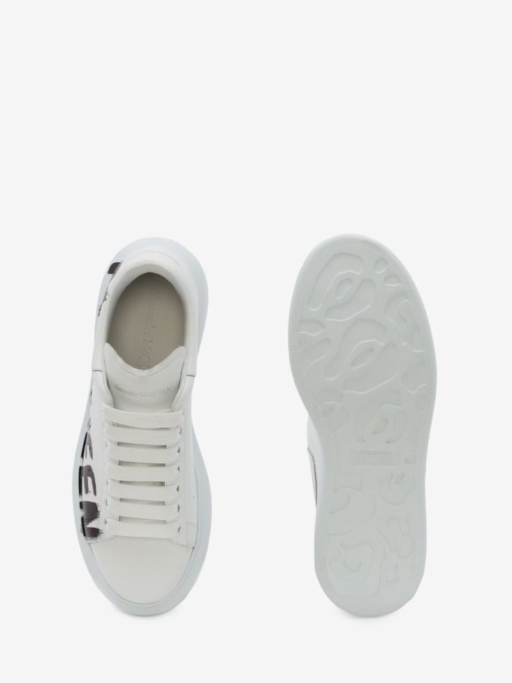 Fashion Alexander McQueen Women's in Graffiti Oversized Sneaker White/Black
