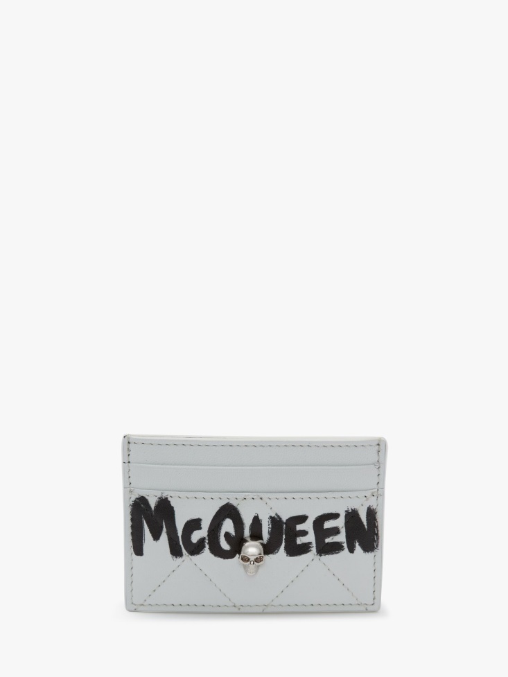 White/Black Fashion Alexander McQueen Women's in Graffiti Card Holder