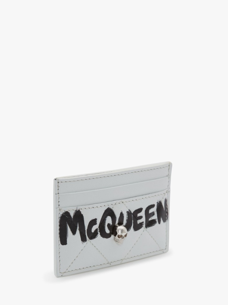 White/Black Fashion Alexander McQueen Women's in Graffiti Card Holder