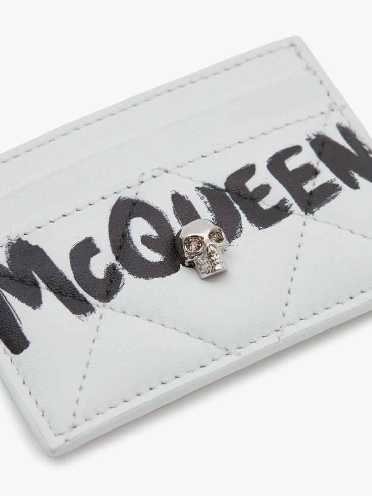 White/Black Fashion Alexander McQueen Women's in Graffiti Card Holder