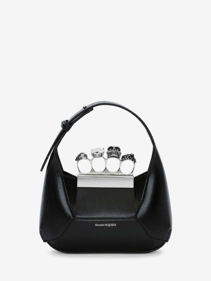 Fashion Alexander McQueen Black Women's The Jewelled Hobo Mini Bag