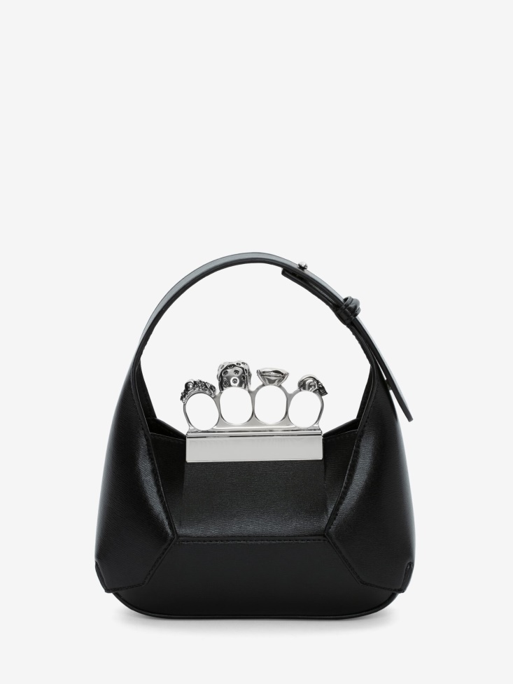 Fashion Alexander McQueen Black Women's The Jewelled Hobo Mini Bag
