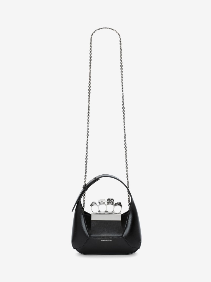 Fashion Alexander McQueen Black Women's The Jewelled Hobo Mini Bag
