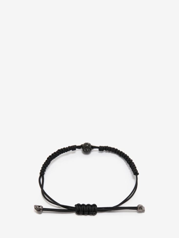 Fashion Alexander McQueen Men's Pave Skull Friendship Bracelet Black