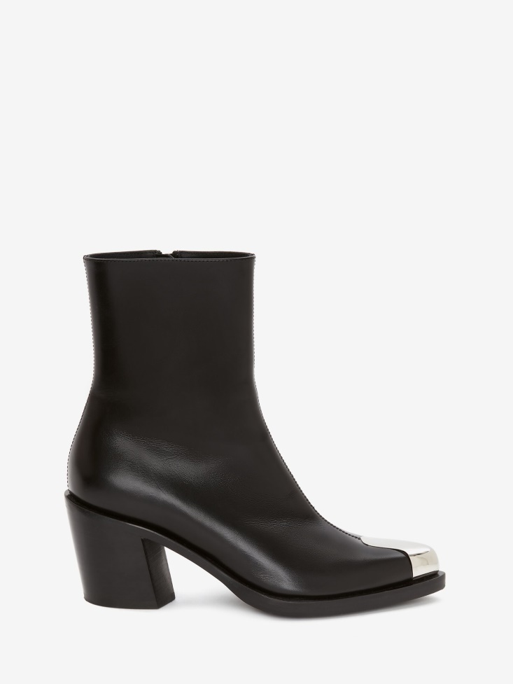 Women's Punk Boot Black/Silver Fashion Alexander McQueen
