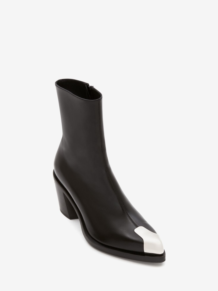 Women's Punk Boot Black/Silver Fashion Alexander McQueen