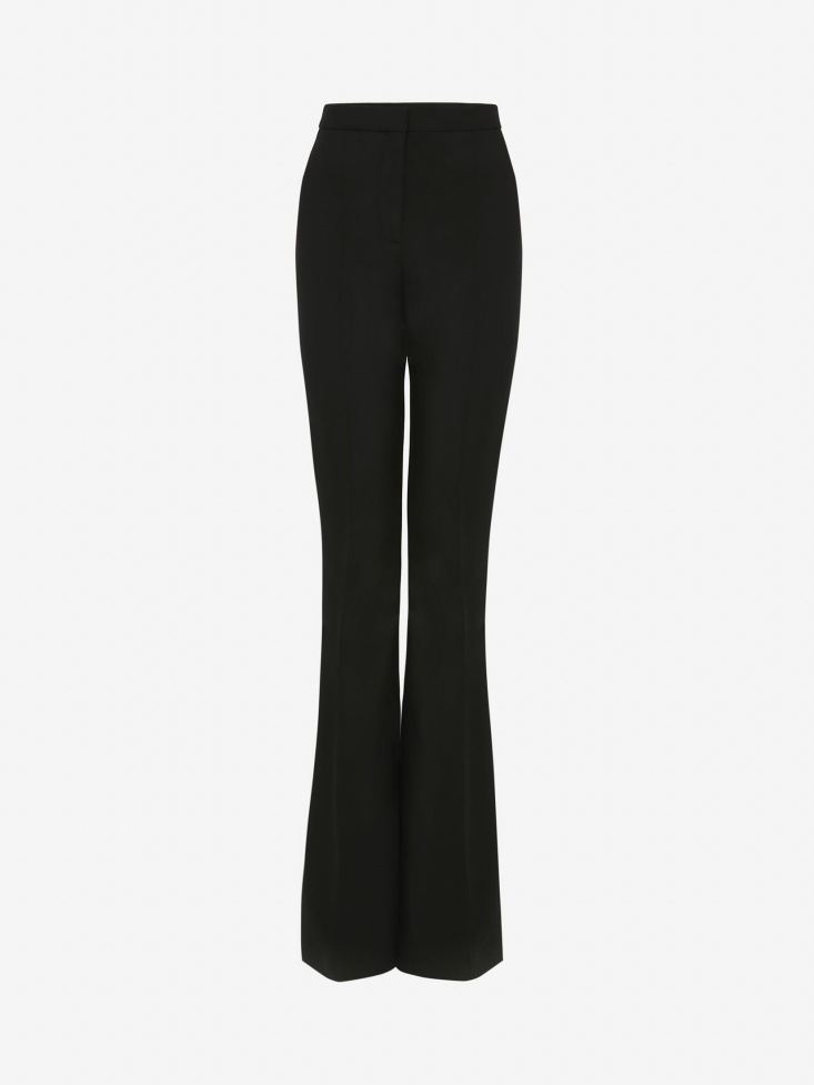 Fashion Alexander McQueen Women's High Waisted Flared Trousers Black