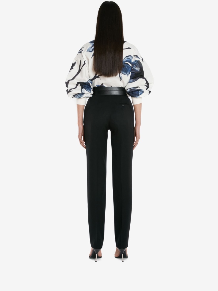 Fashion Alexander McQueen Women's Cotton Poplin Bellflower Shirt Blue