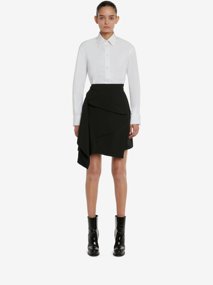 Optical White Women's Classic Men's Shirt Fashion Alexander McQueen
