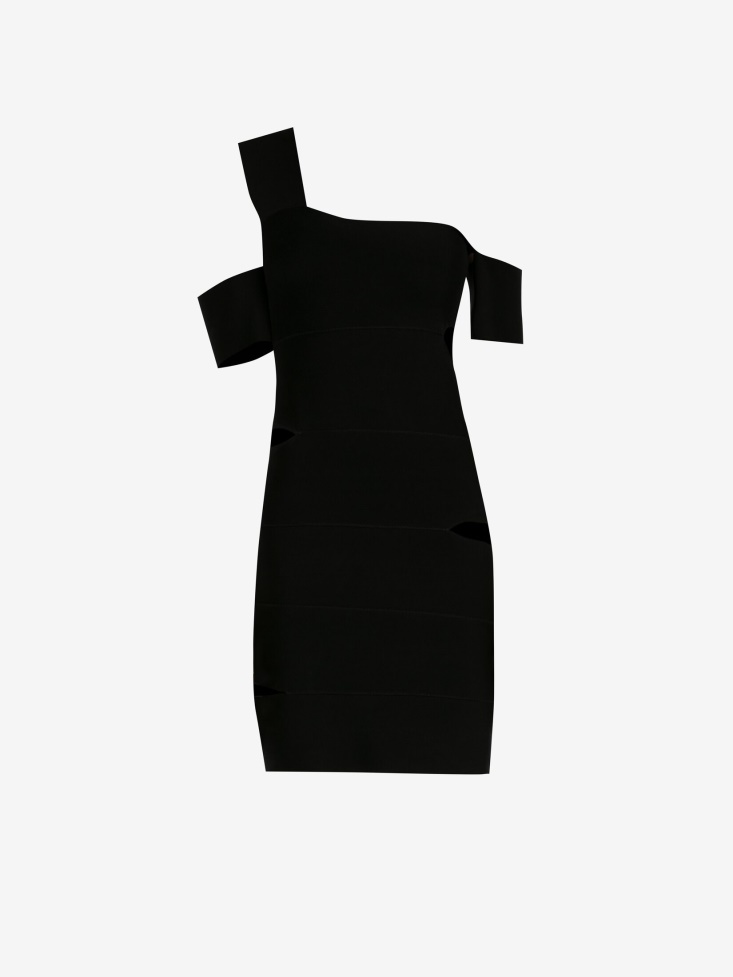 Black Women's Bandage Mini Dress Fashion Alexander McQueen