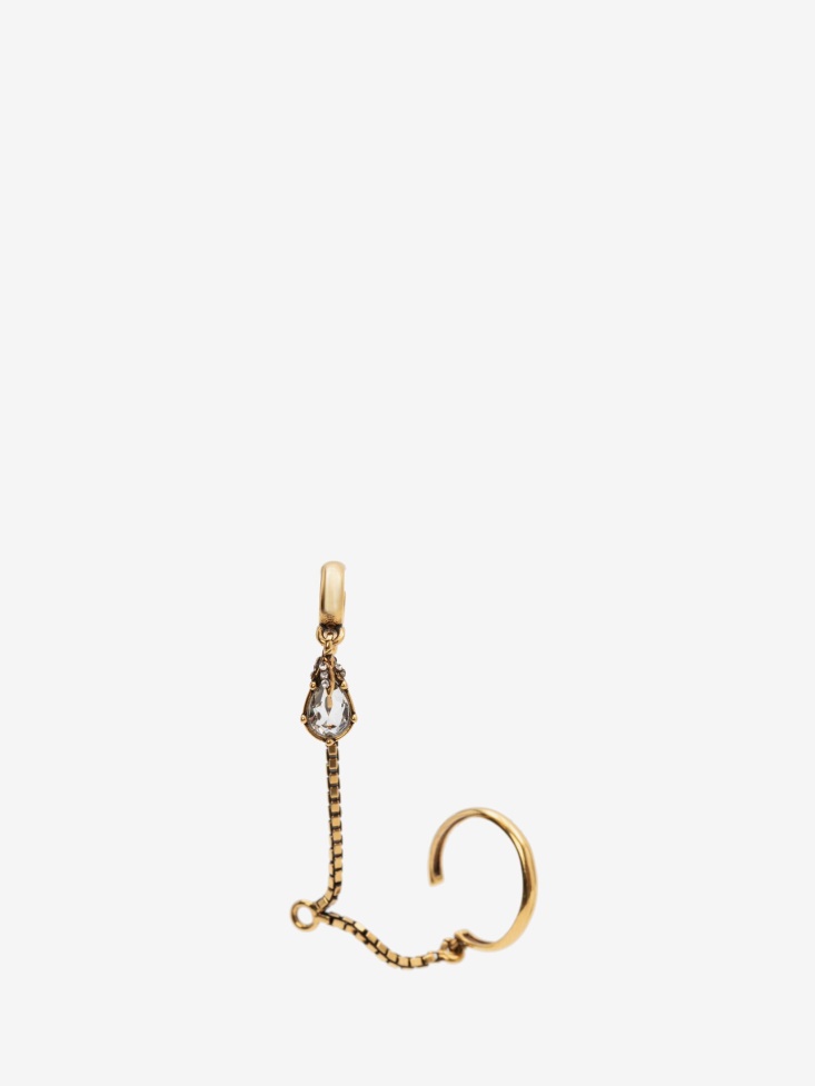 Women's Charm Chain Earcuff Antique Gold Fashion Alexander McQueen