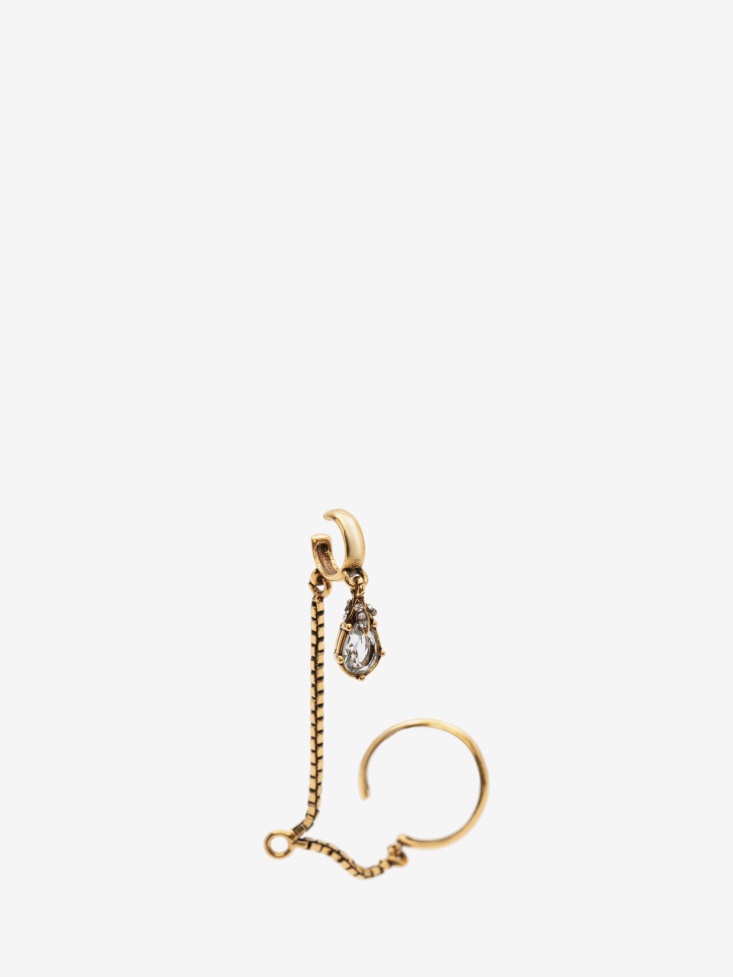 Women's Charm Chain Earcuff Antique Gold Fashion Alexander McQueen