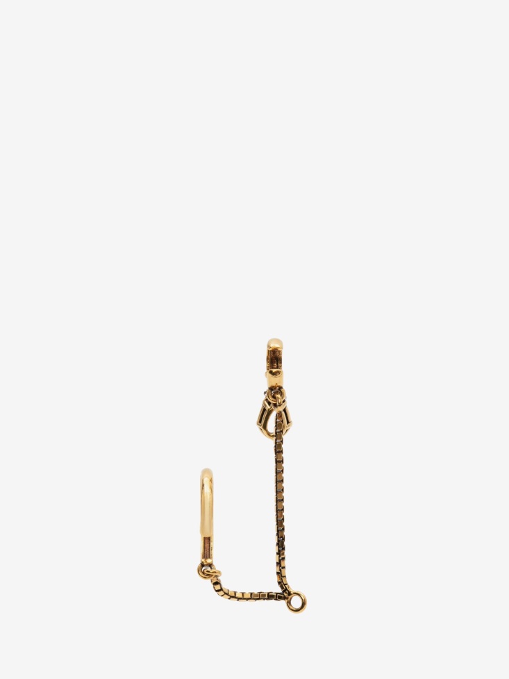 Women's Charm Chain Earcuff Antique Gold Fashion Alexander McQueen