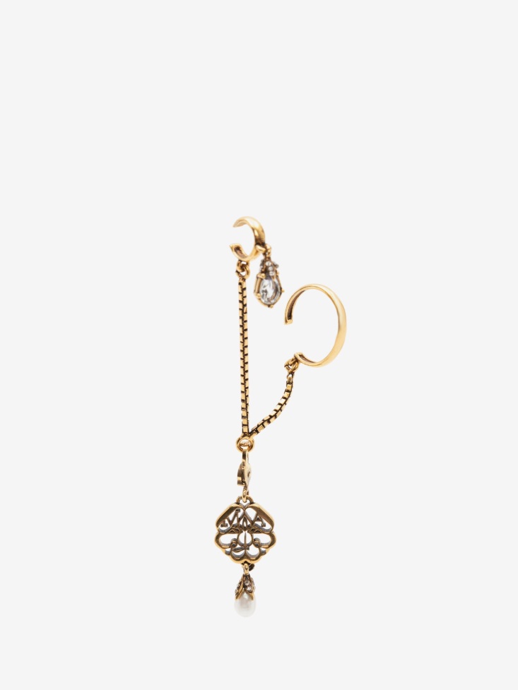 Women's Charm Chain Earcuff Antique Gold Fashion Alexander McQueen