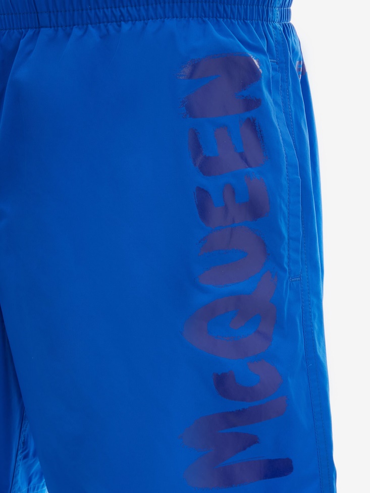 Royal/Blue Fashion Alexander McQueen Men's in Graffiti Swim Shorts