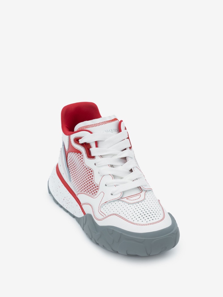 Fashion Alexander McQueen White/Red Men's Court Trainer
