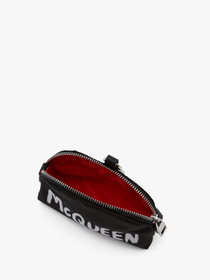 Fashion Alexander McQueen Black/White Women's in Graffiti Small Zip Pouch