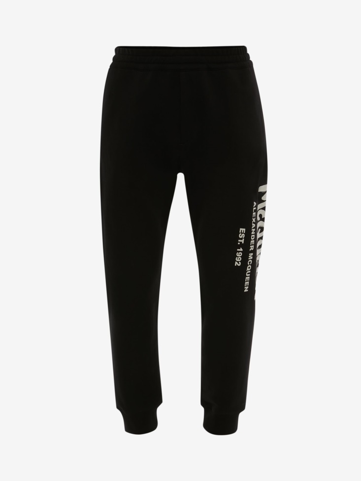 Men's in Graffiti Joggers Black/Ivory Fashion Alexander McQueen