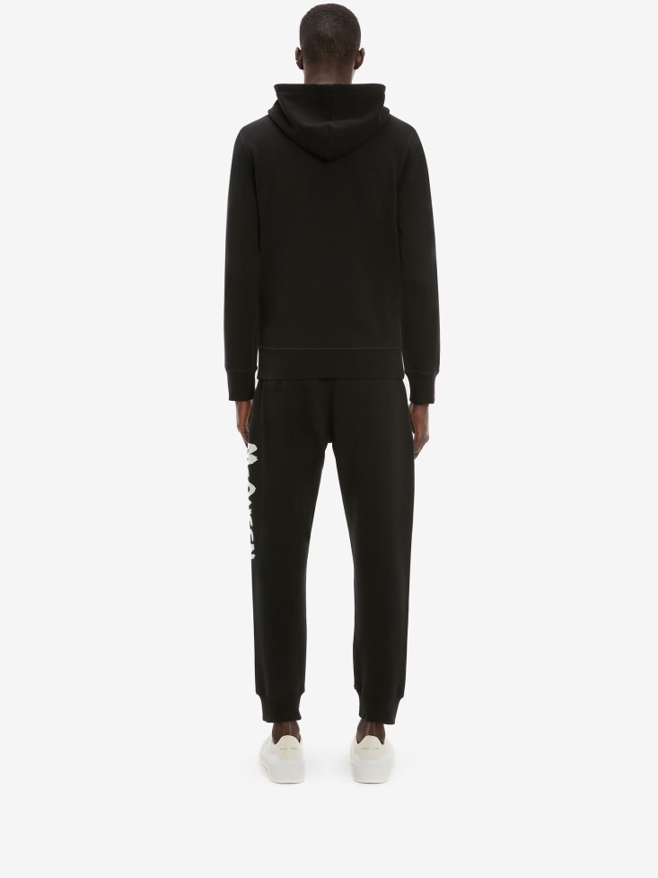 Men's in Graffiti Joggers Black/Ivory Fashion Alexander McQueen