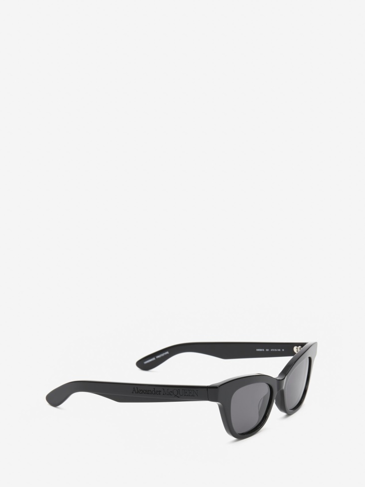 Black Women's in Angled Sunglasses Fashion Alexander McQueen