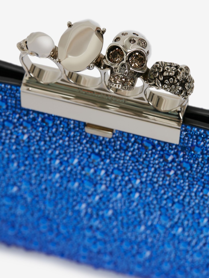 Women's Jewelled Flat Pouch Fashion Alexander McQueen Electric Blue