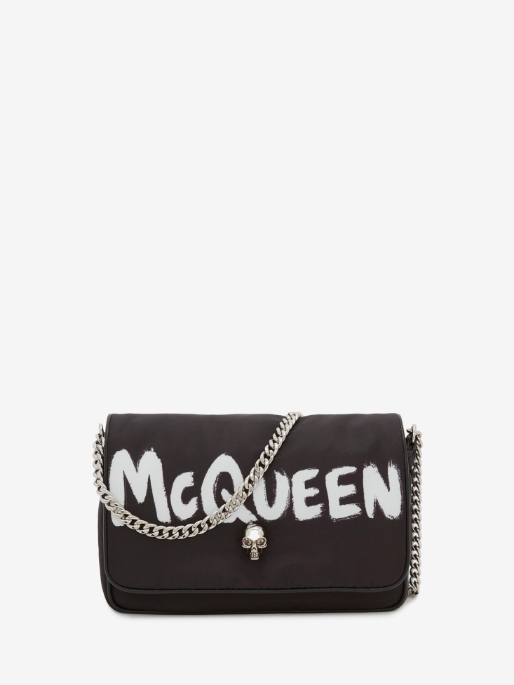 Fashion Alexander McQueen Black/White Women's Small Skull Bag