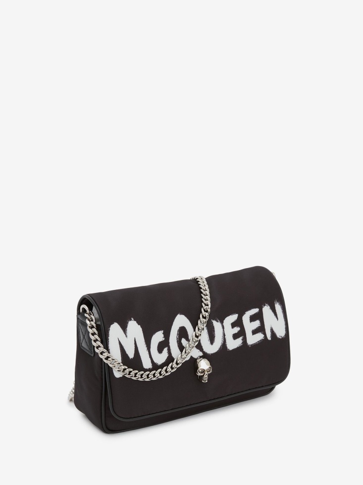 Fashion Alexander McQueen Black/White Women's Small Skull Bag