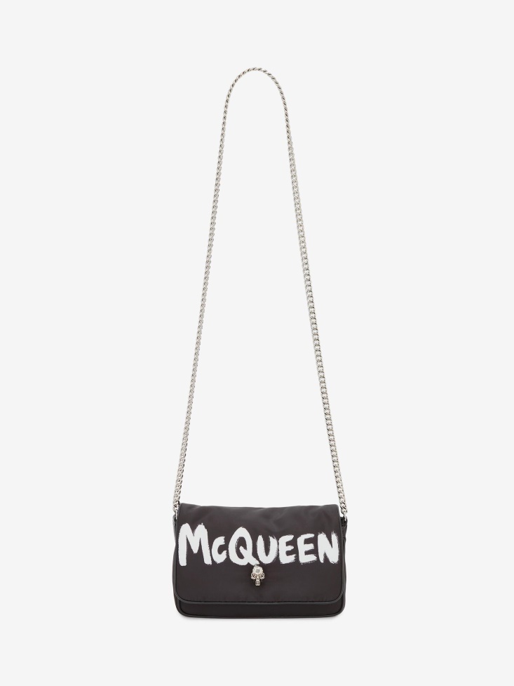 Fashion Alexander McQueen Black/White Women's Small Skull Bag