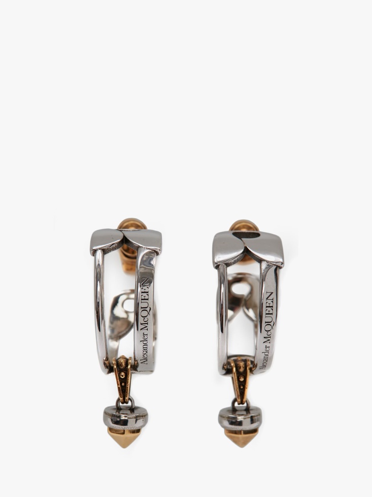 Women's Safety Pin And Stud Hoop Earrings Fashion Alexander McQueen Gold/Silver