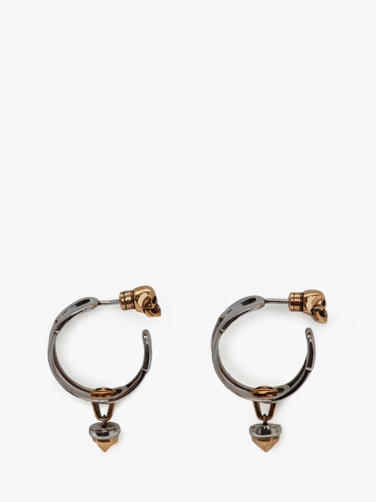 Women's Safety Pin And Stud Hoop Earrings Fashion Alexander McQueen Gold/Silver