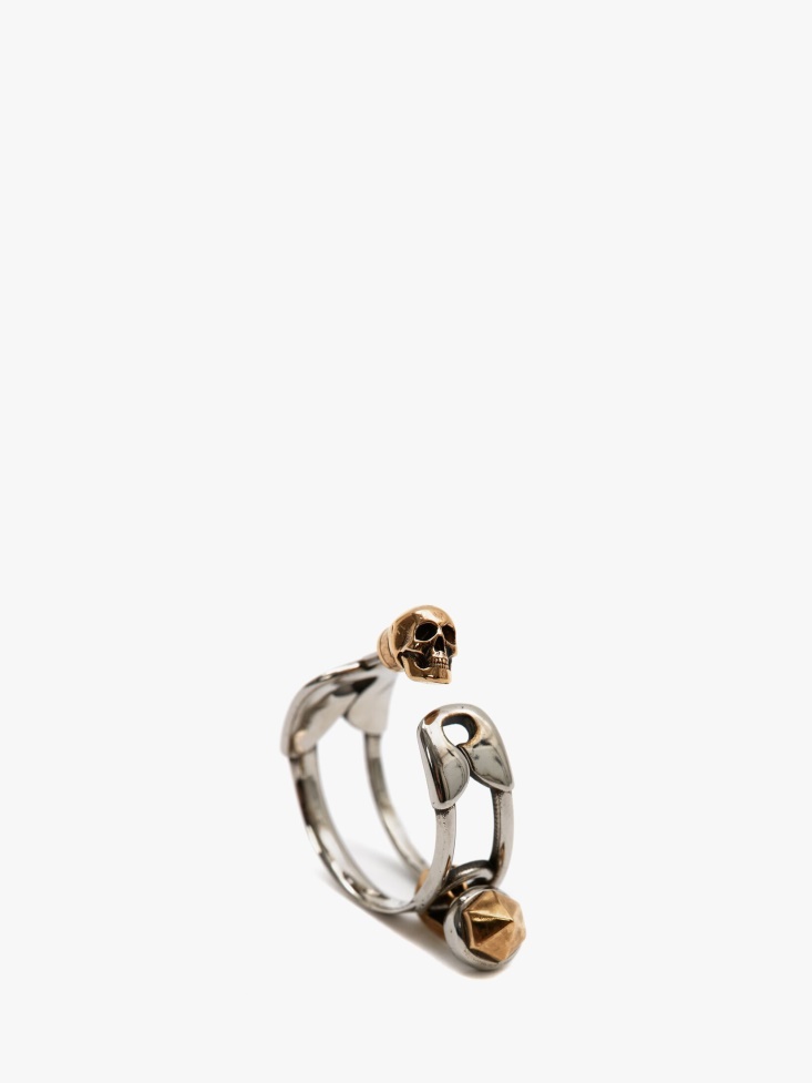 Women's Safety Pin And Stud Hoop Earrings Fashion Alexander McQueen Gold/Silver