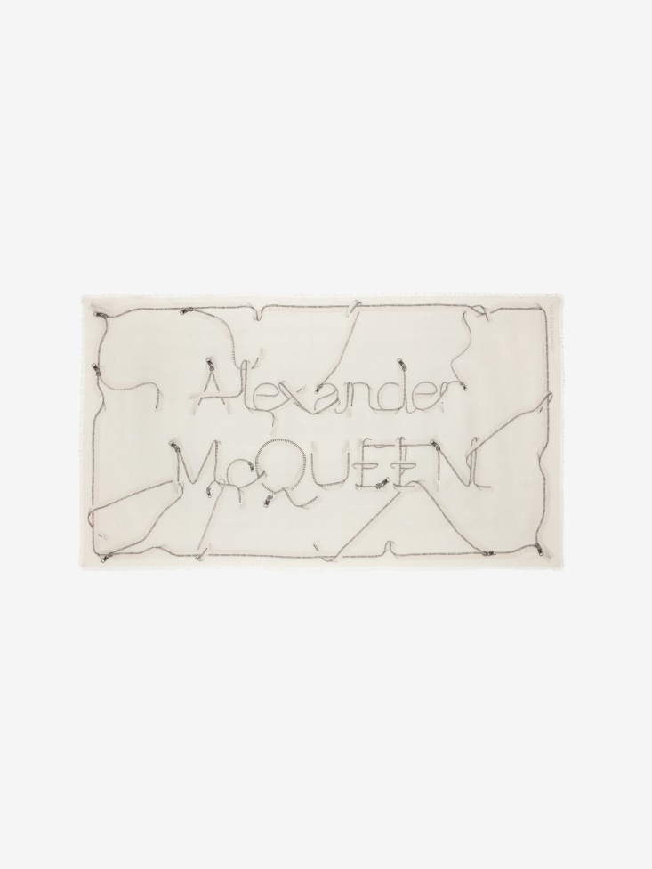 Ivory/Black Fashion Alexander McQueen Women's in Zip Scarf