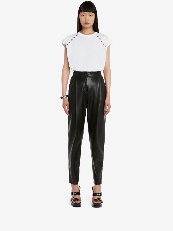 Fashion Alexander McQueen Optical White Women's Eyelet T-Shirt