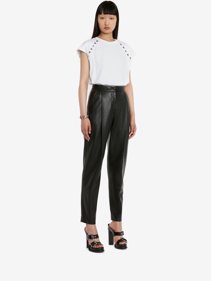 Fashion Alexander McQueen Optical White Women's Eyelet T-Shirt