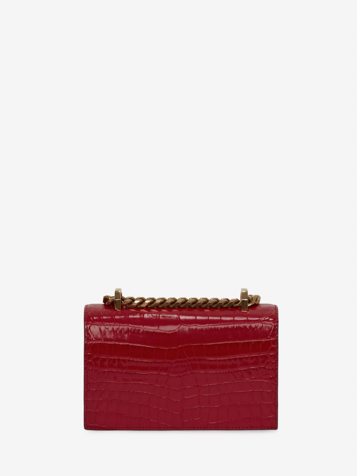 Deep Red Fashion Alexander McQueen Women's Mini Jewelled Satchel
