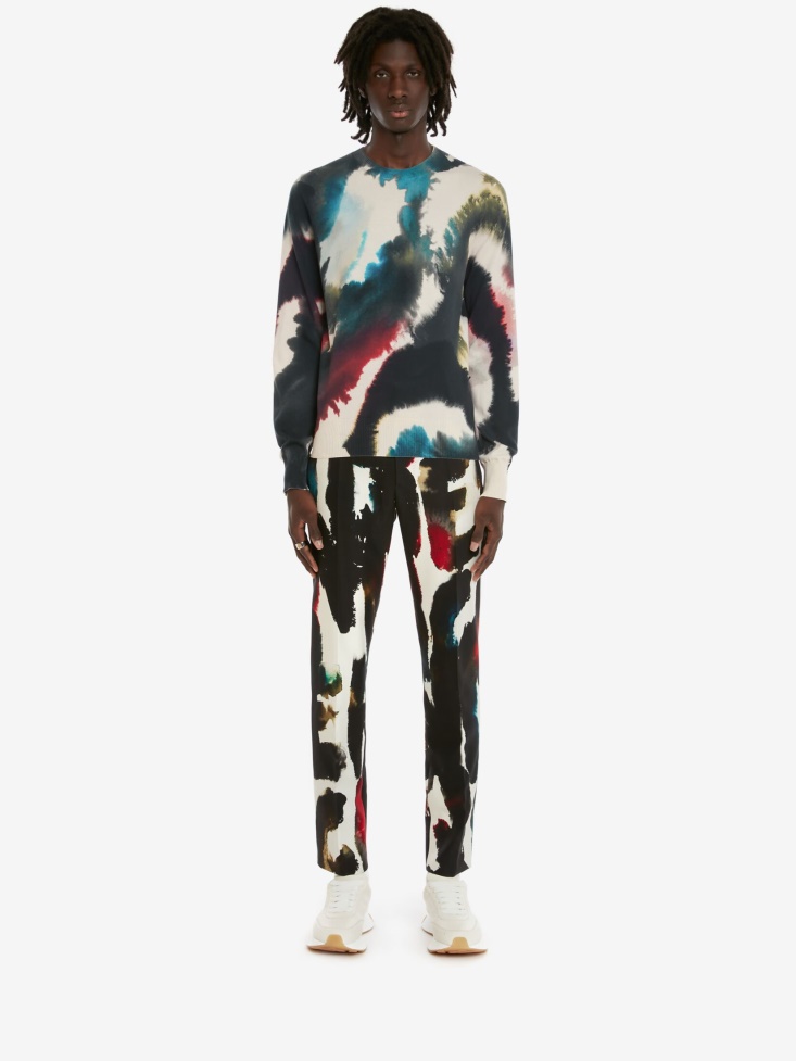 Putty Men's Watercolour Print Jumper Fashion Alexander McQueen