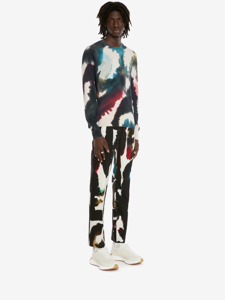 Putty Men's Watercolour Print Jumper Fashion Alexander McQueen