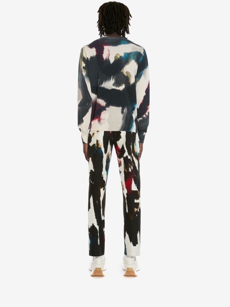 Putty Men's Watercolour Print Jumper Fashion Alexander McQueen