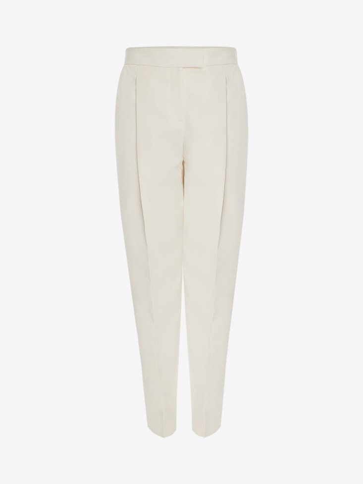 Ivory Fashion Alexander McQueen Women's Wool Peg Trouser